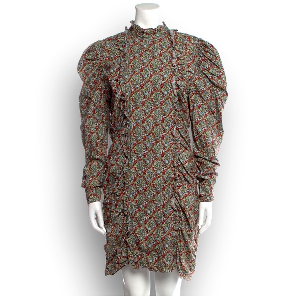 Ganni Floral Knee-length Pioneer Style Dress